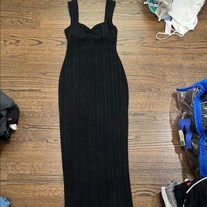 L*Space Black Sheath Maxi Dress Sweetheart Neckline